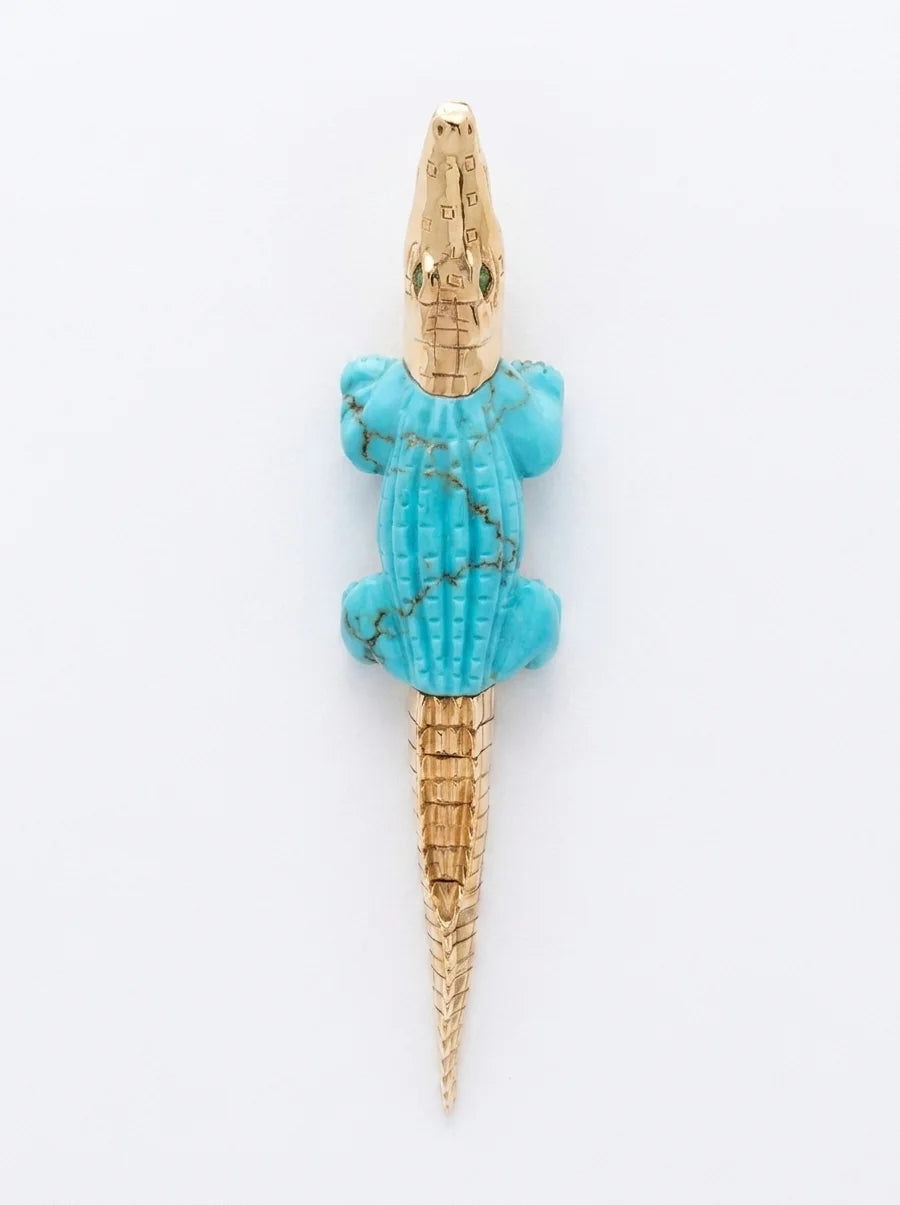 Alligator centre stone — Turquoise